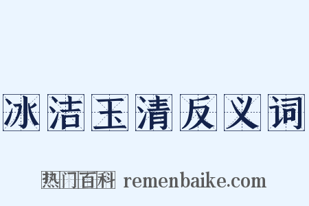 冰洁玉清反义词是什么意思的图片